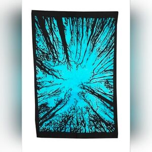 Abstract Blue and Black Wall Tapestry